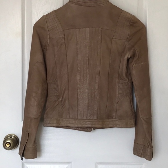 Leather Bomber Jacket UNWORN Tan - Picture 5 of 11